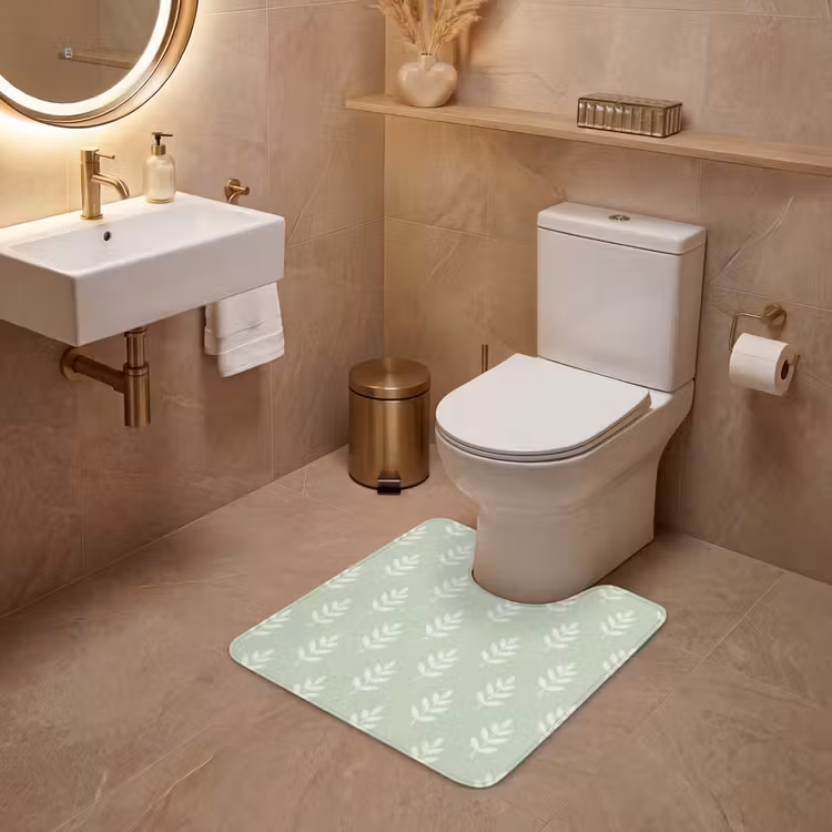WC Vorleger - Salbeigrün – Botanisch – Zweige – Minimalistisch – Muster — 4