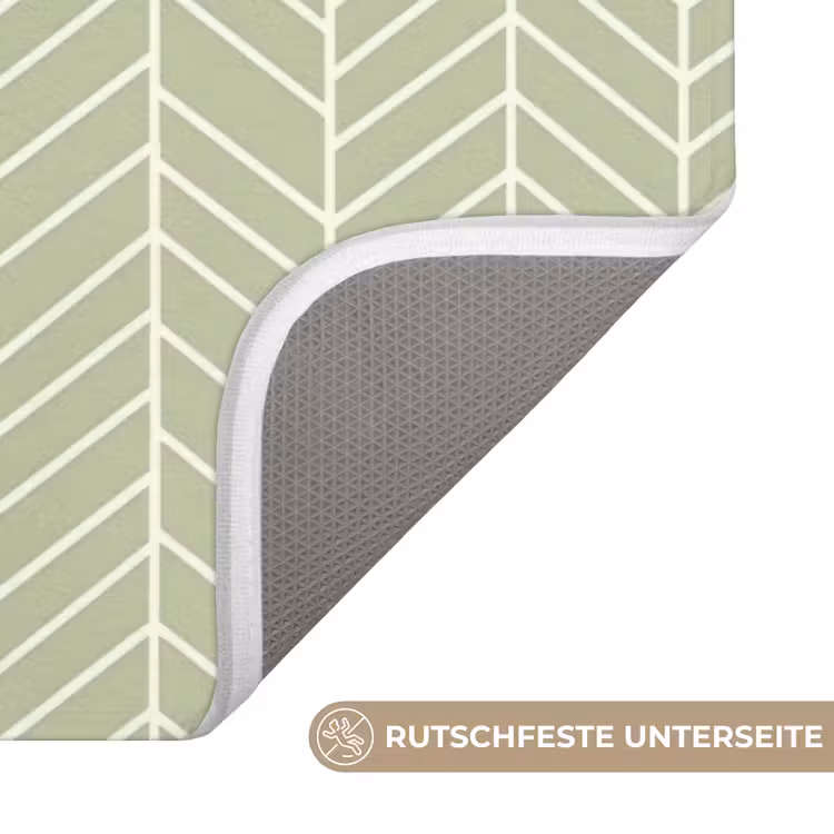 WC Vorleger - Salbeigrün – Fischgrät – Geometrisch – Muster — 3