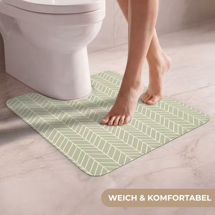 WC Vorleger - Salbeigrün – Fischgrät – Geometrisch – Muster — 5