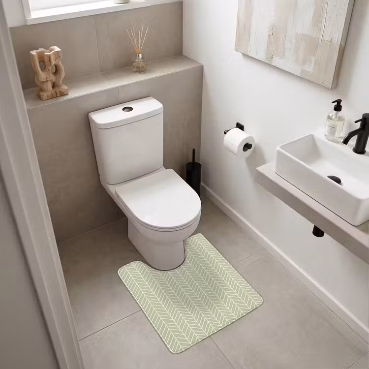 WC Vorleger - Salbeigrün – Fischgrät – Geometrisch – Muster — 6