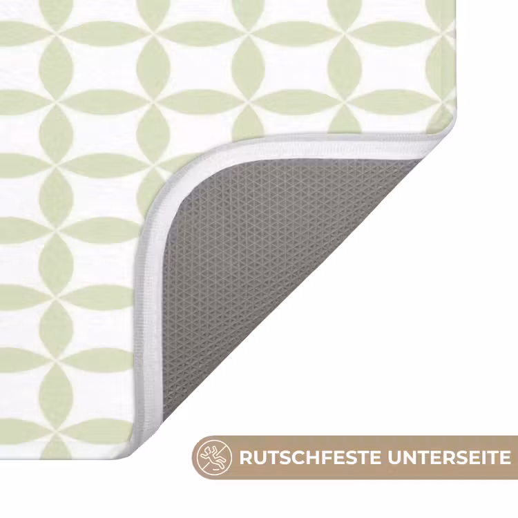 WC Vorleger - Salbeigrün – Geometrisch – Kreise – Muster — 3