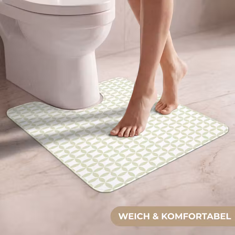 WC Vorleger - Salbeigrün – Geometrisch – Kreise – Muster — 5