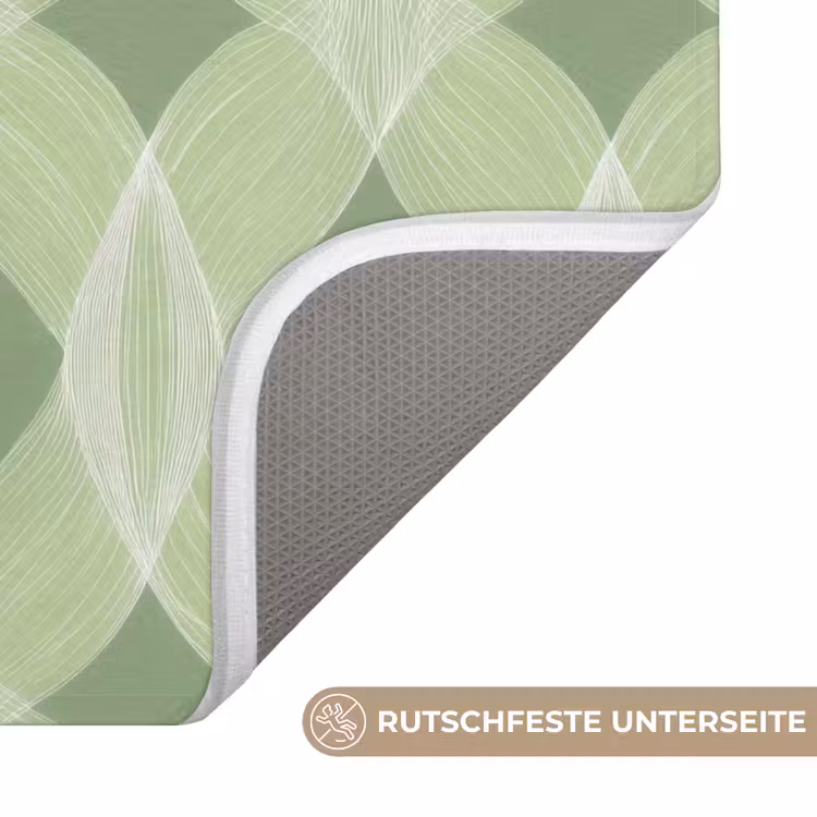 WC Vorleger - Salbeigrün – Geometrisch – Organisch – Gitterwerk – Muster — 3