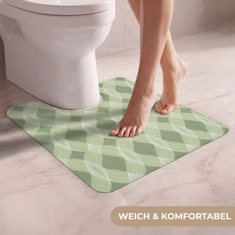 WC Vorleger - Salbeigrün – Geometrisch – Organisch – Gitterwerk – Muster — 5