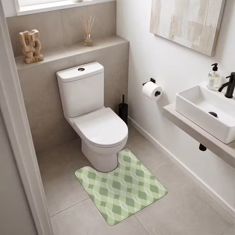 WC Vorleger - Salbeigrün – Geometrisch – Organisch – Gitterwerk – Muster — 6