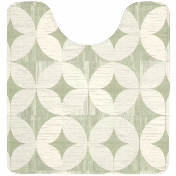 WC Vorleger - Salbeigrün – Geometrisch – Retro – Mid-Century – Muster — 1