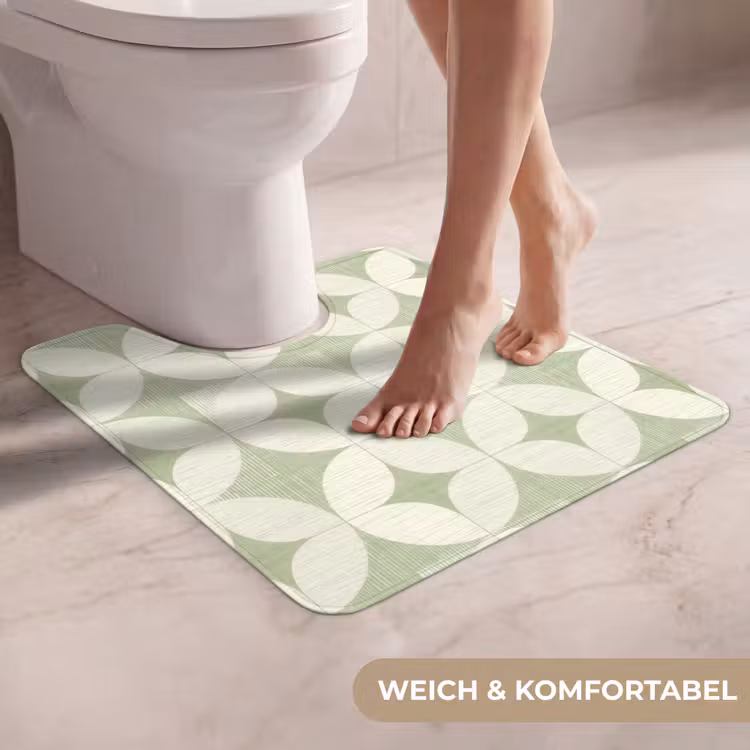 WC Vorleger - Salbeigrün – Geometrisch – Retro – Mid-Century – Muster — 5
