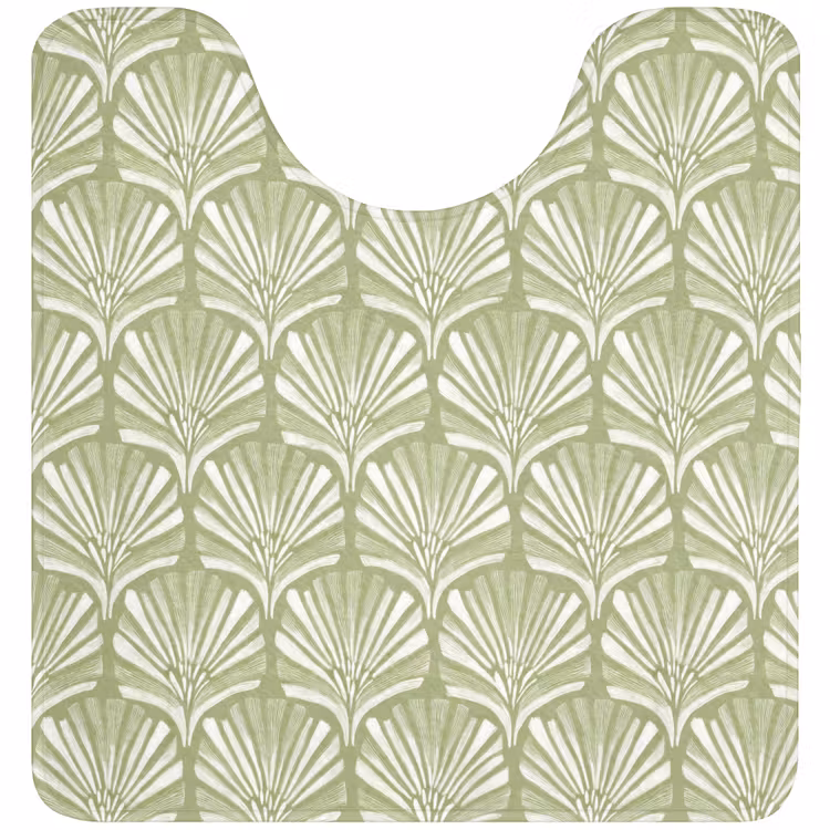 WC Vorleger - Salbeigrün – Ginkgo Biloba – Fächer – Muster — 1