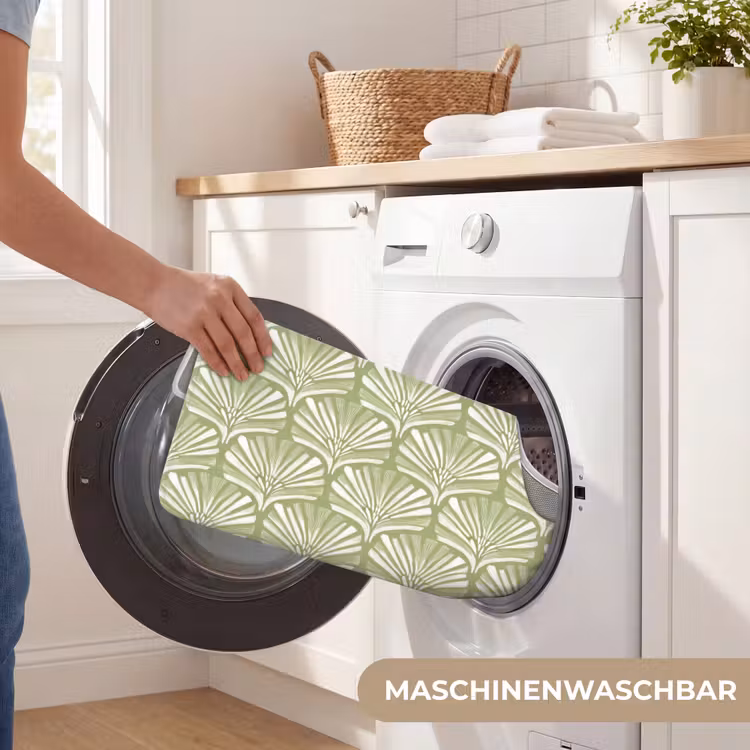 WC Vorleger - Salbeigrün – Ginkgo Biloba – Fächer – Muster — 7