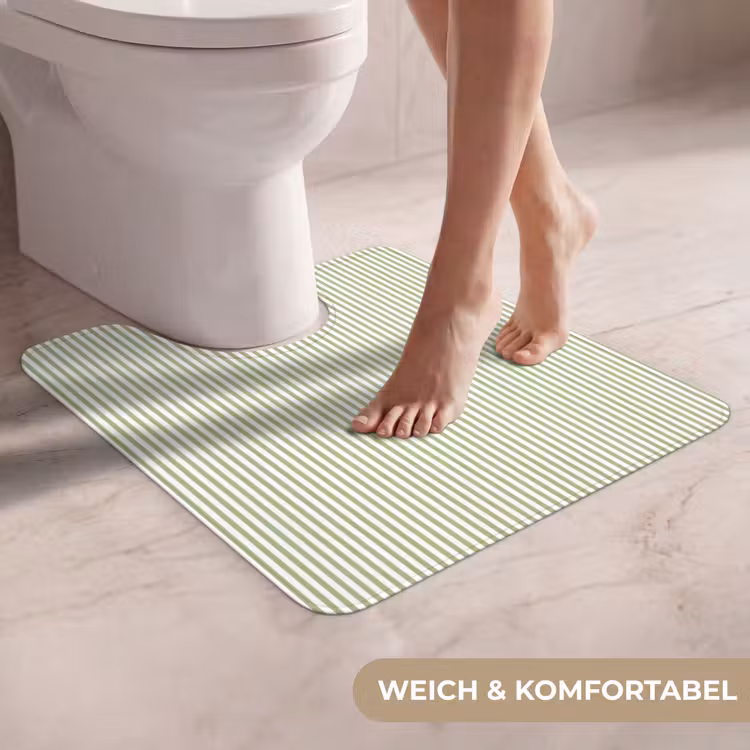 WC Vorleger - Salbeigrün – Streifen – Minimalistisch – Muster — 5