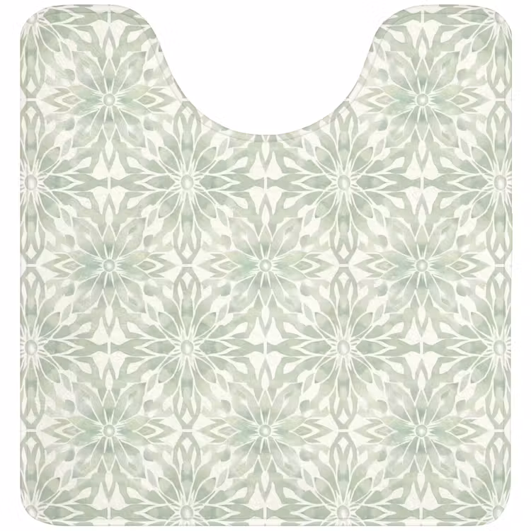 WC Vorleger - Salbeigrün – Symmetrisch – Mandala – Ornament – Muster — 1