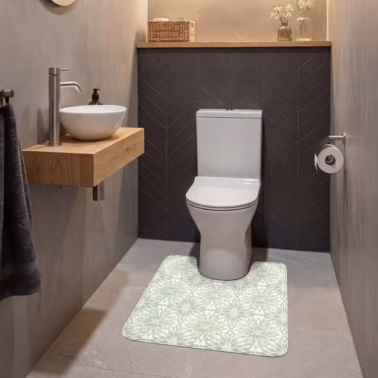 WC Vorleger - Salbeigrün – Symmetrisch – Mandala – Ornament – Muster — 2