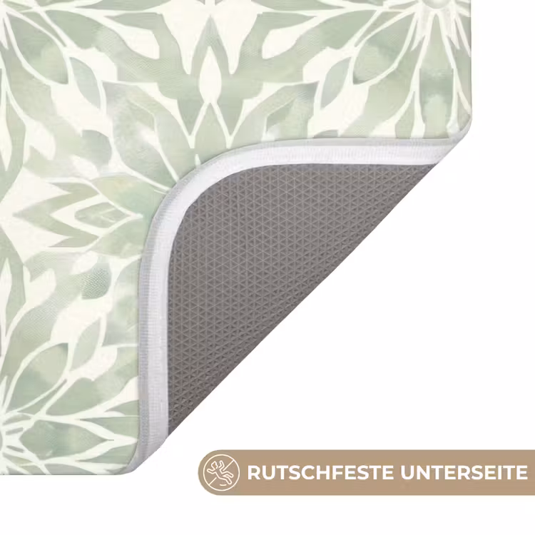 WC Vorleger - Salbeigrün – Symmetrisch – Mandala – Ornament – Muster — 3