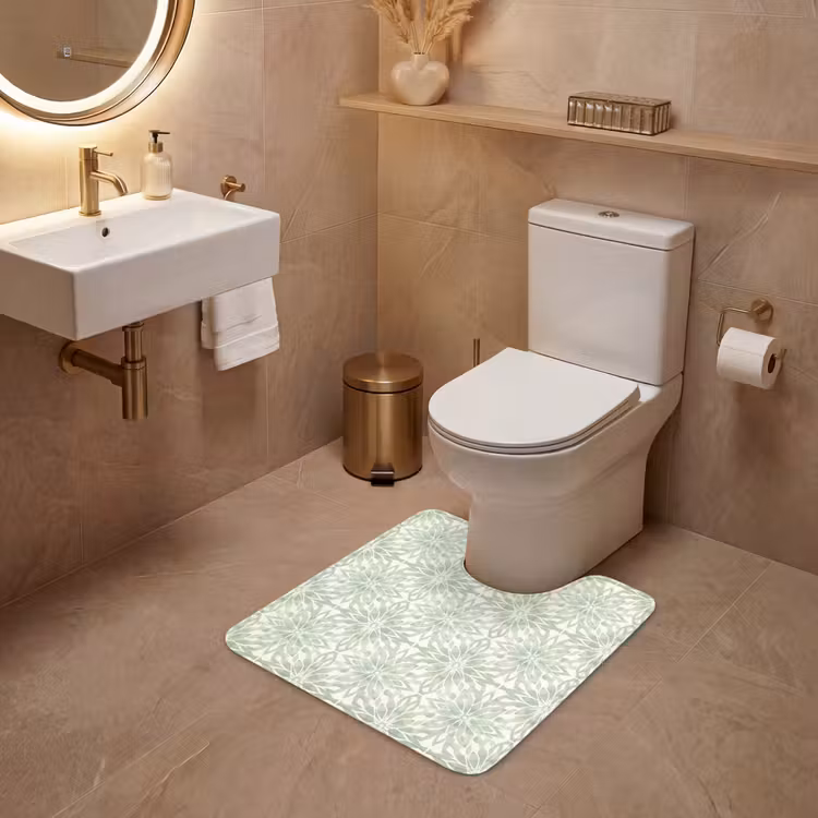 WC Vorleger - Salbeigrün – Symmetrisch – Mandala – Ornament – Muster — 4