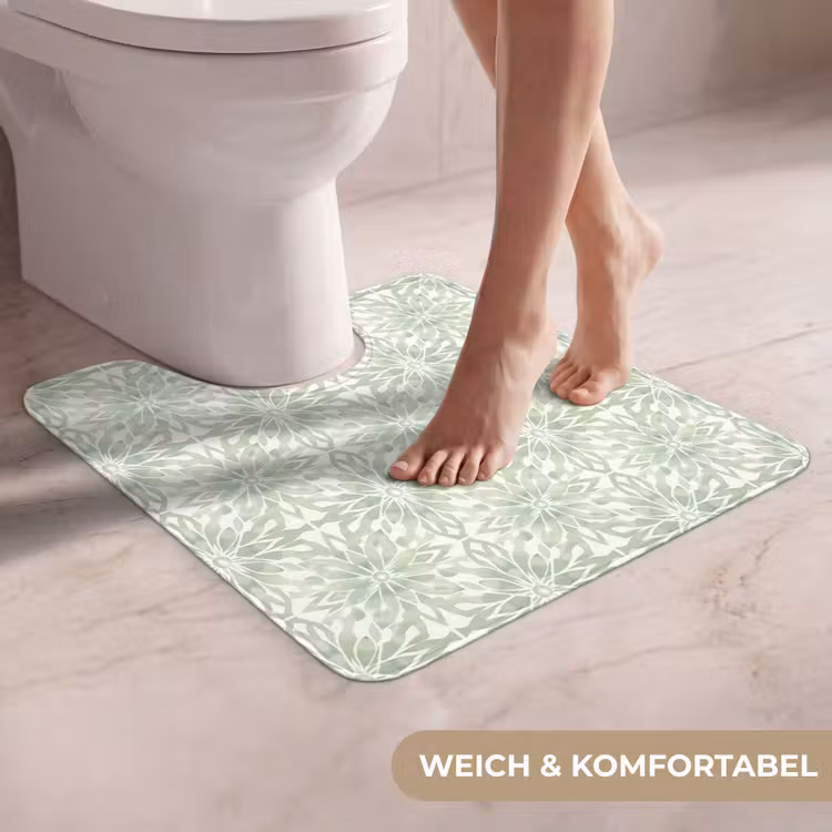 WC Vorleger - Salbeigrün – Symmetrisch – Mandala – Ornament – Muster — 5