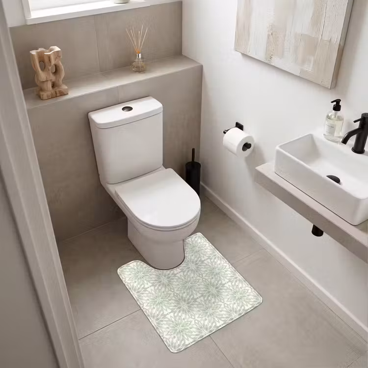 WC Vorleger - Salbeigrün – Symmetrisch – Mandala – Ornament – Muster — 6