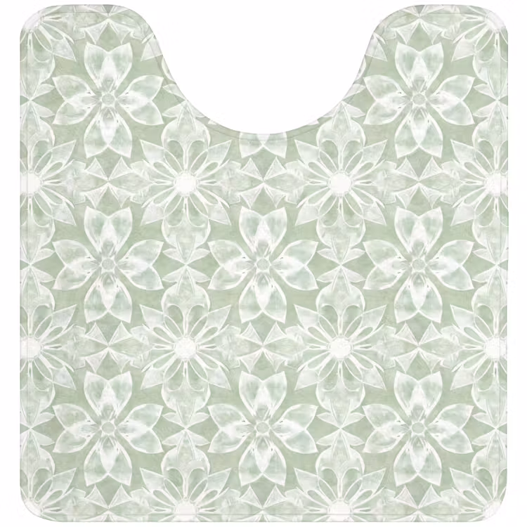 WC Vorleger - Salbeigrün – Symmetrisch – Mandala – Ornament – Muster — 1