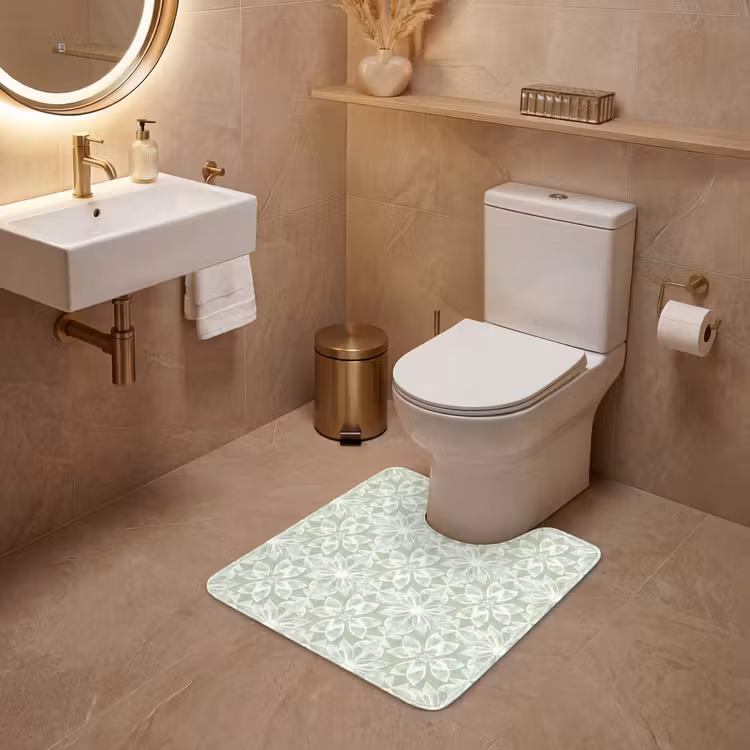 WC Vorleger - Salbeigrün – Symmetrisch – Mandala – Ornament – Muster — 4
