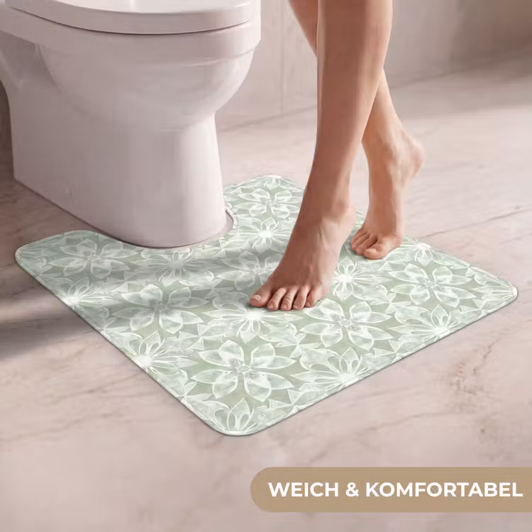 WC Vorleger - Salbeigrün – Symmetrisch – Mandala – Ornament – Muster — 5