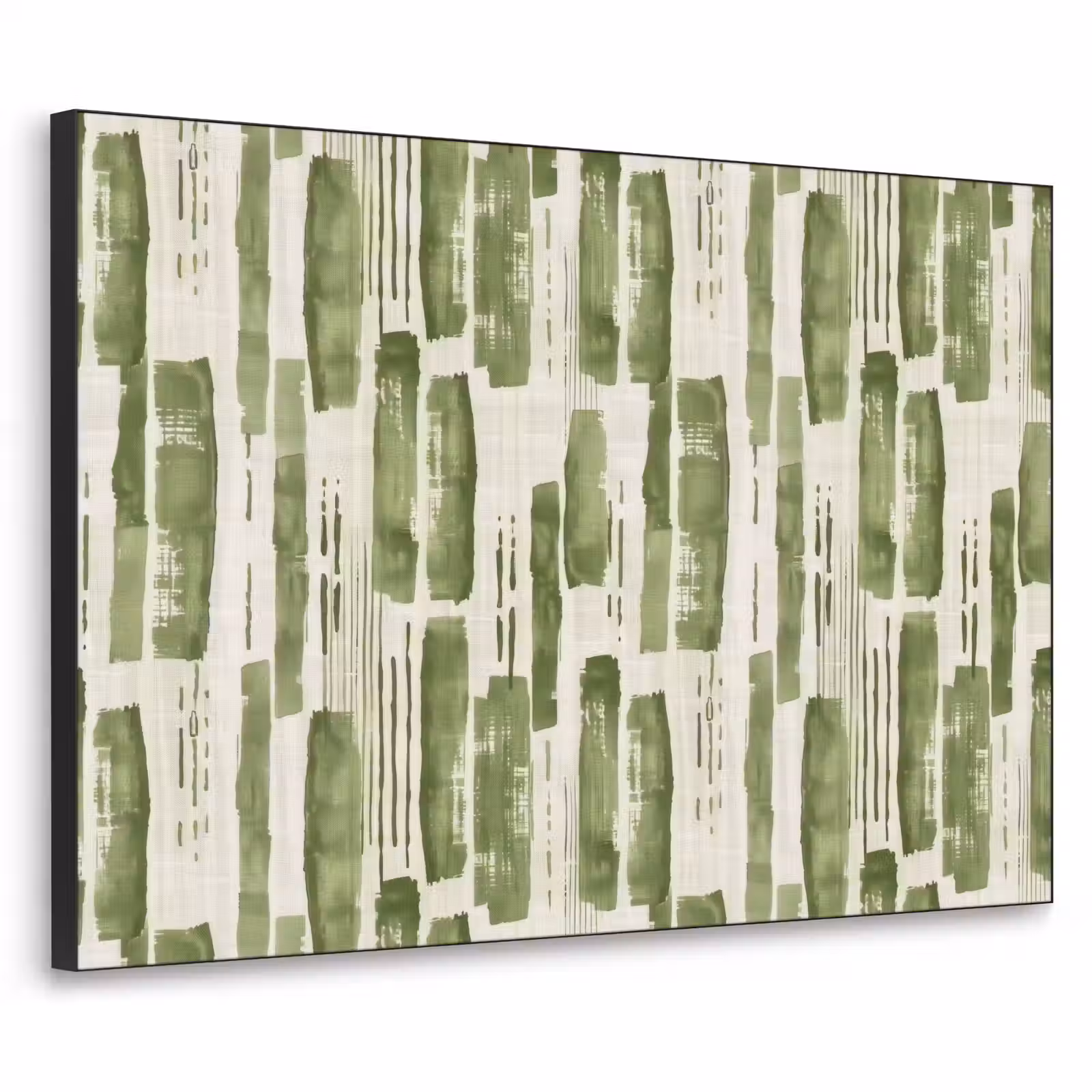Art Frame - Grün – Abstrakt – Pinselstriche – Leinen – Muster — 1