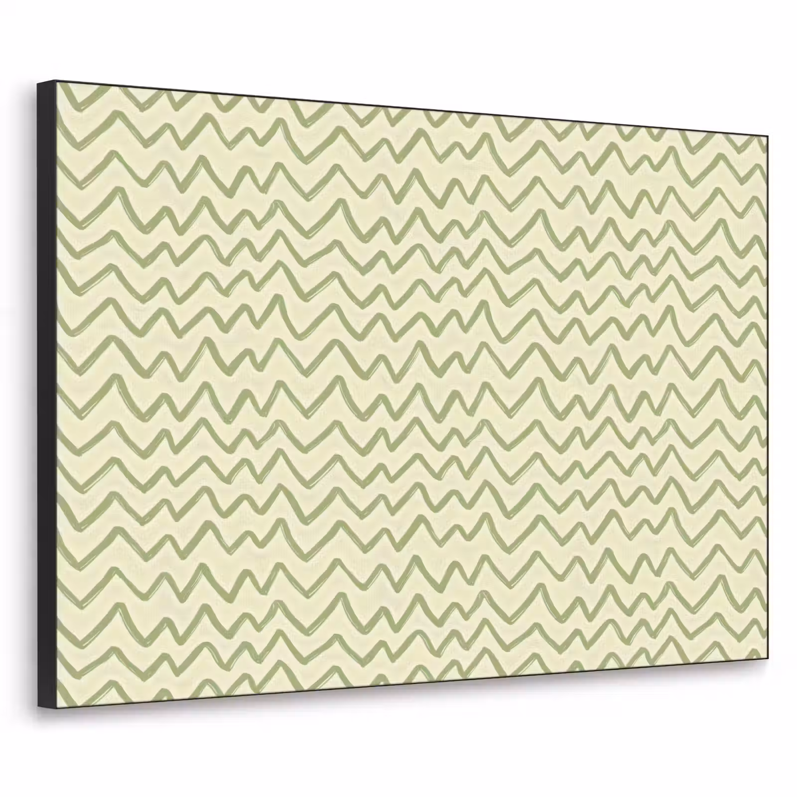 Art Frame - Salbeigrün – Zickzack – Handgezeichnet – Muster — 1