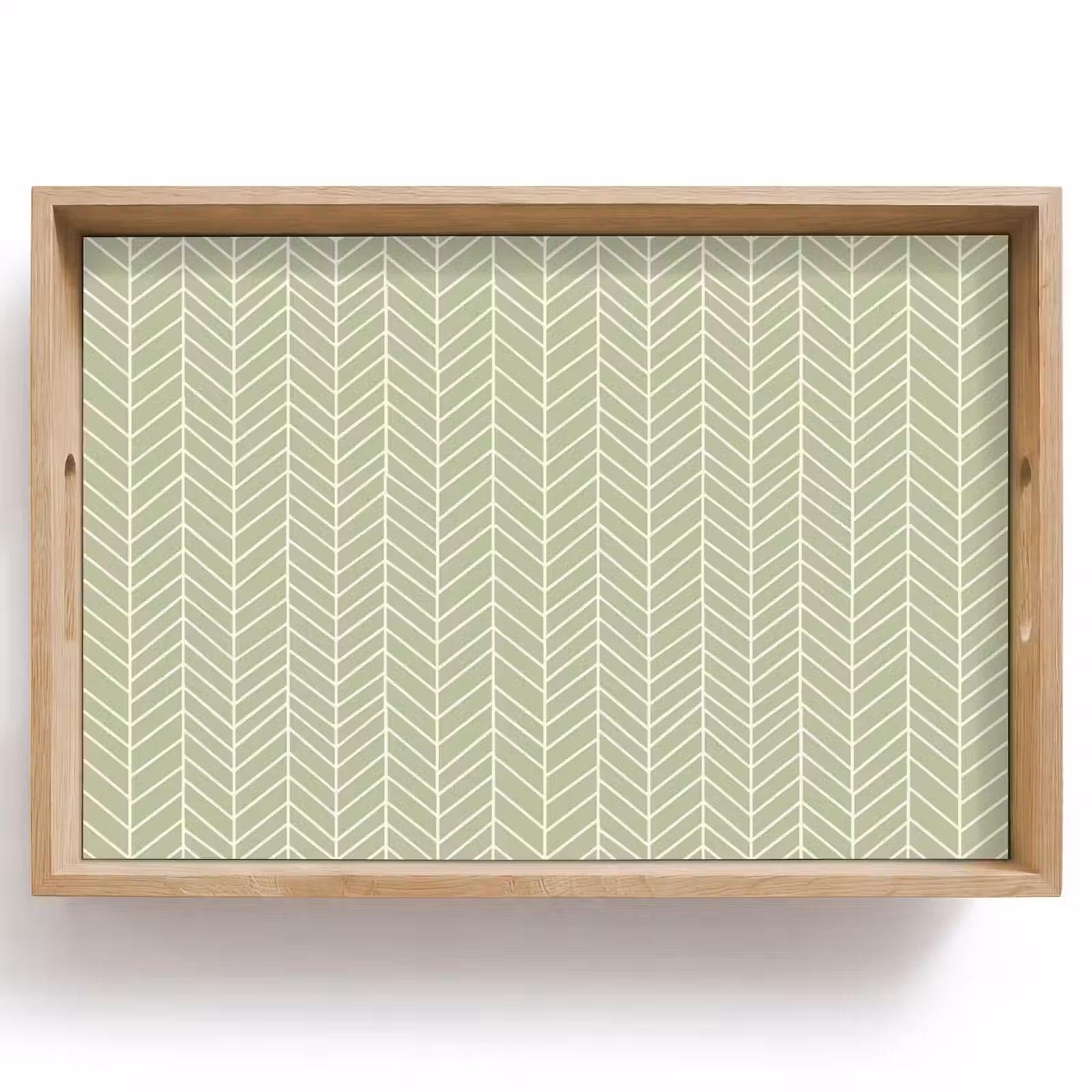 Tablett - Salbeigrün – Fischgrät – Geometrisch – Muster — 1