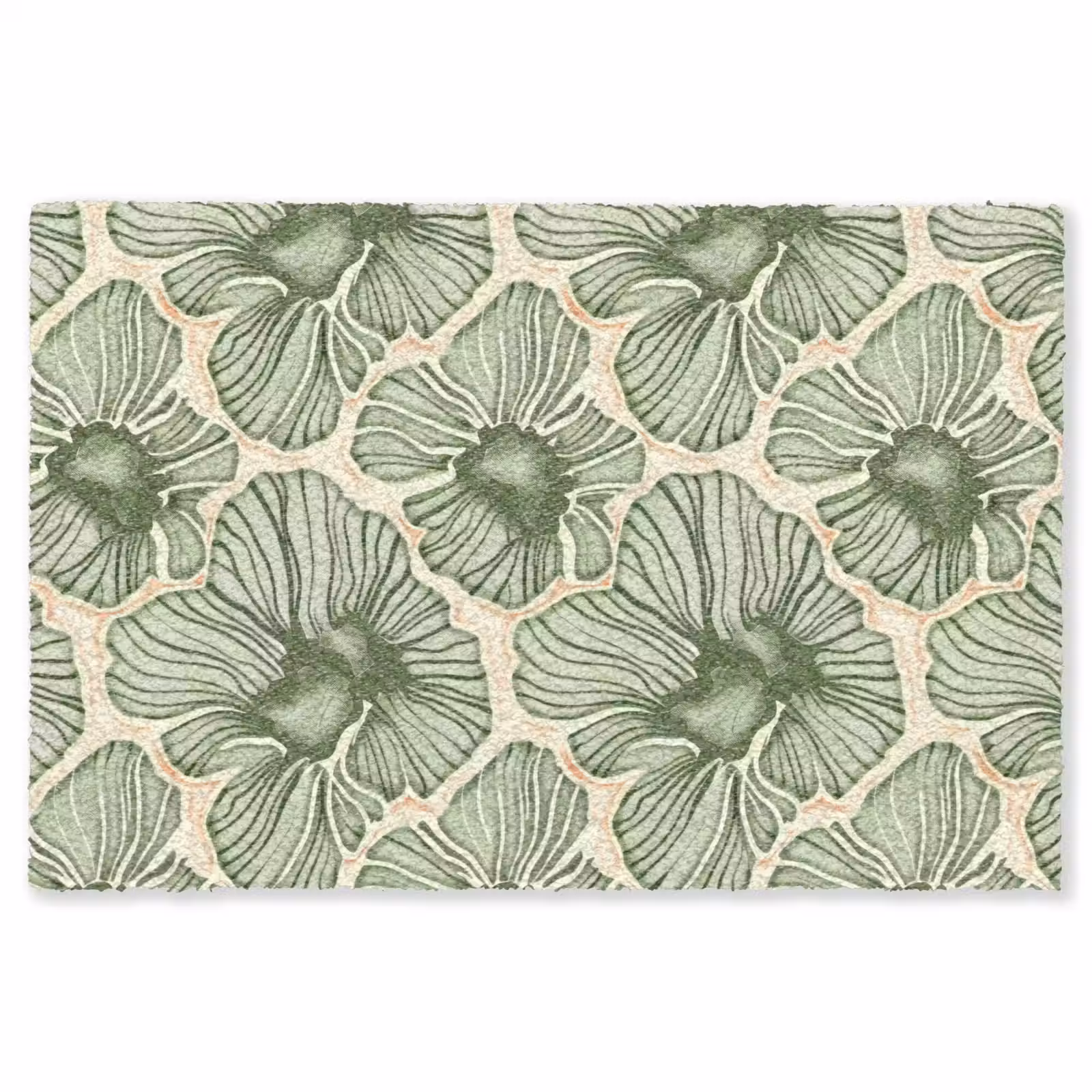 Teppich - Grün – Botanisch – Blumen – Organisch – Muster — 1