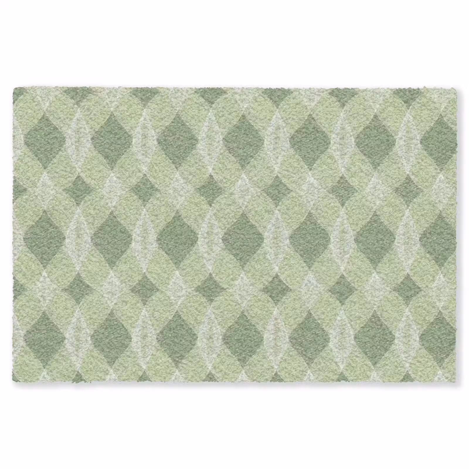 Teppich - Salbeigrün – Geometrisch – Organisch – Gitterwerk – Muster — 1