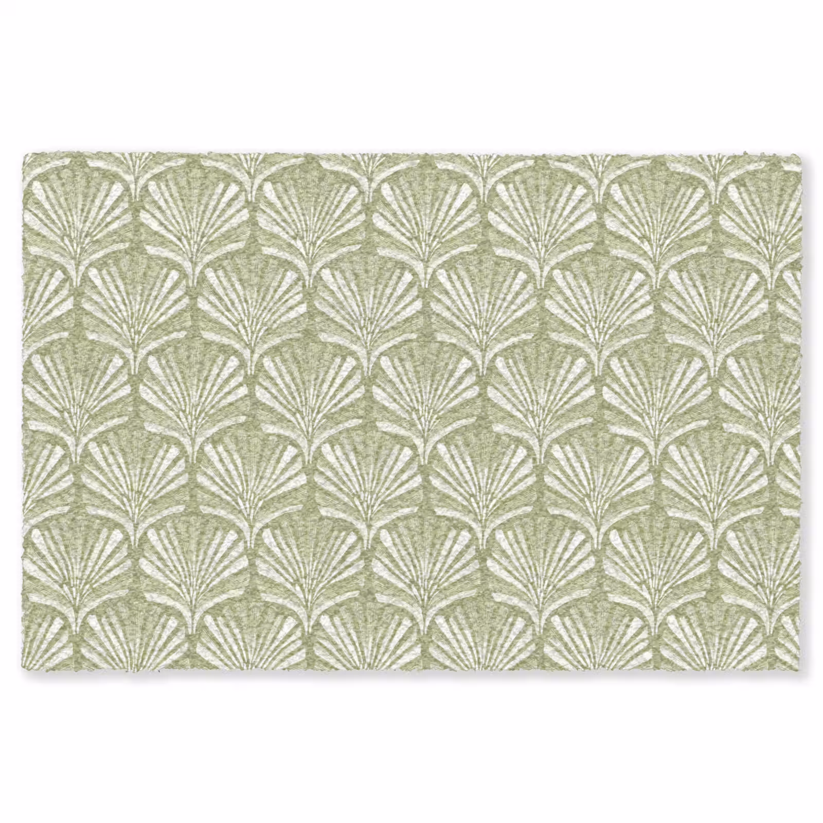Teppich - Salbeigrün – Ginkgo Biloba – Fächer – Muster — 1