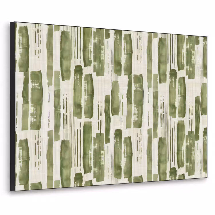 Art Frame - Grün – Abstrakt – Pinselstriche – Leinen – Muster — 1