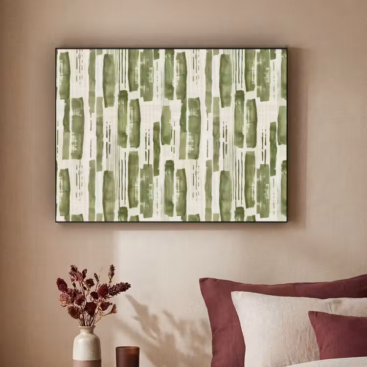 Art Frame - Grün – Abstrakt – Pinselstriche – Leinen – Muster — 2