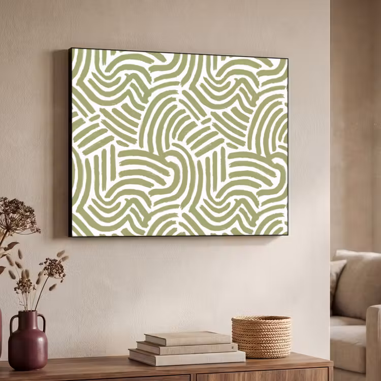 Art Frame - Salbeigrün – Abstrakt – Bögen – Handgezeichnet – Muster — 3