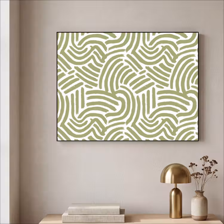 Art Frame - Salbeigrün – Abstrakt – Bögen – Handgezeichnet – Muster — 4