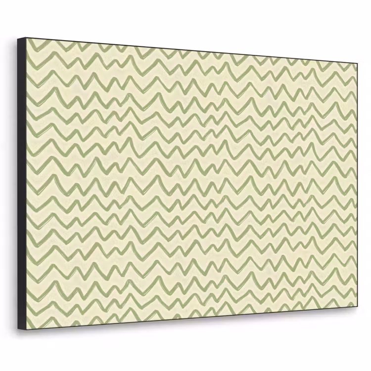 Art Frame - Salbeigrün – Zickzack – Handgezeichnet – Muster — 1