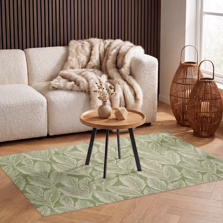 Teppich - Grün – Botanisch – Blätter – Vintage – Muster — 3