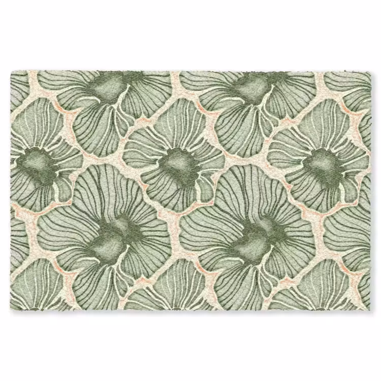 Teppich - Grün – Botanisch – Blumen – Organisch – Muster — 1