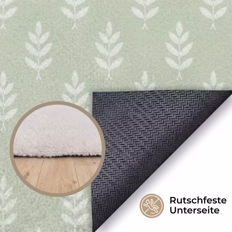 Teppich - Salbeigrün – Botanisch – Zweige – Minimalistisch – Muster — 4
