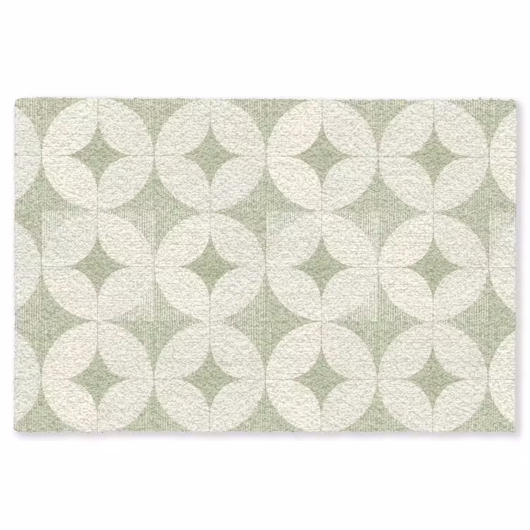 Teppich - Salbeigrün – Geometrisch – Retro – Mid-Century – Muster — 1