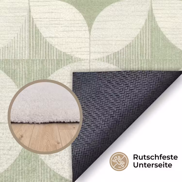 Teppich - Salbeigrün – Geometrisch – Retro – Mid-Century – Muster — 4