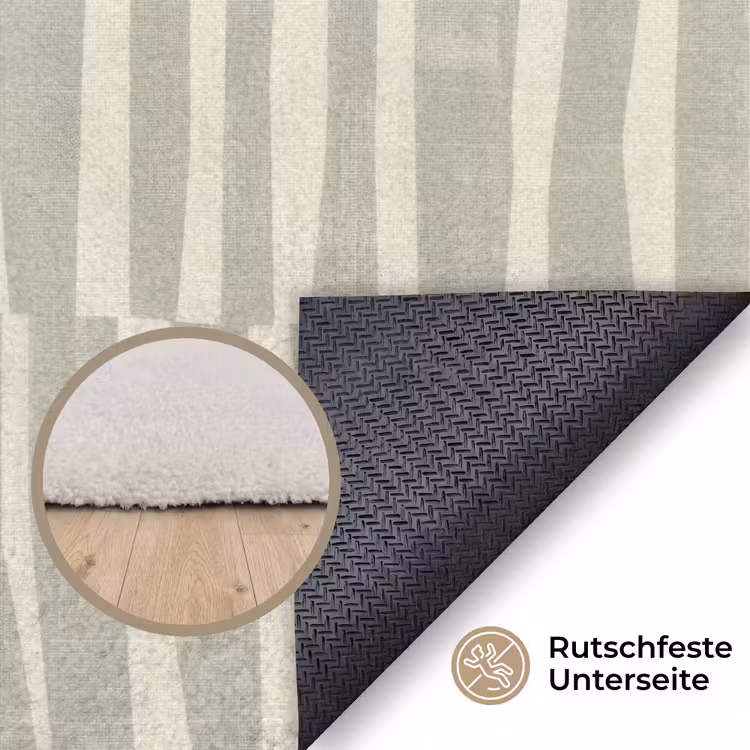 Teppich - Salbeigrün – Streifen – Geometrisch – Textur – Muster — 4