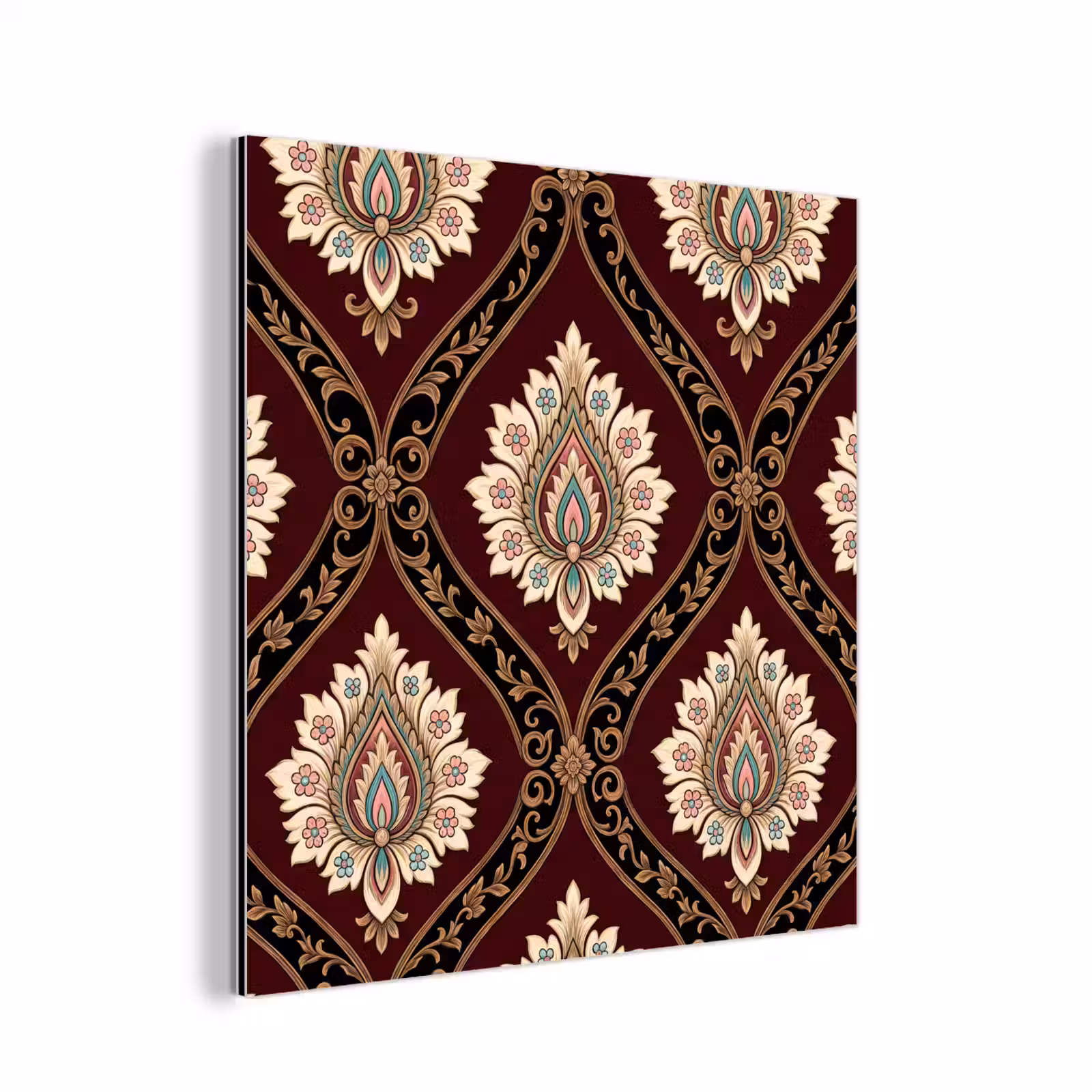 Alu-Dibond-Bild - Muster – Blumenmotiv – Dekoration – Klassisch – Rot — 1
