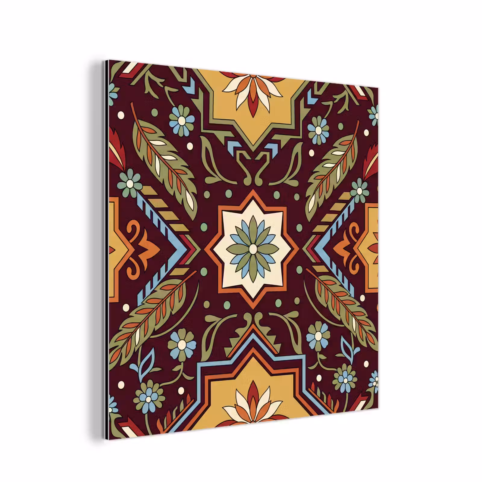Alu-Dibond-Bild - Muster – Floral – Geometrisch – Farbenfroh – Dekoration — 1