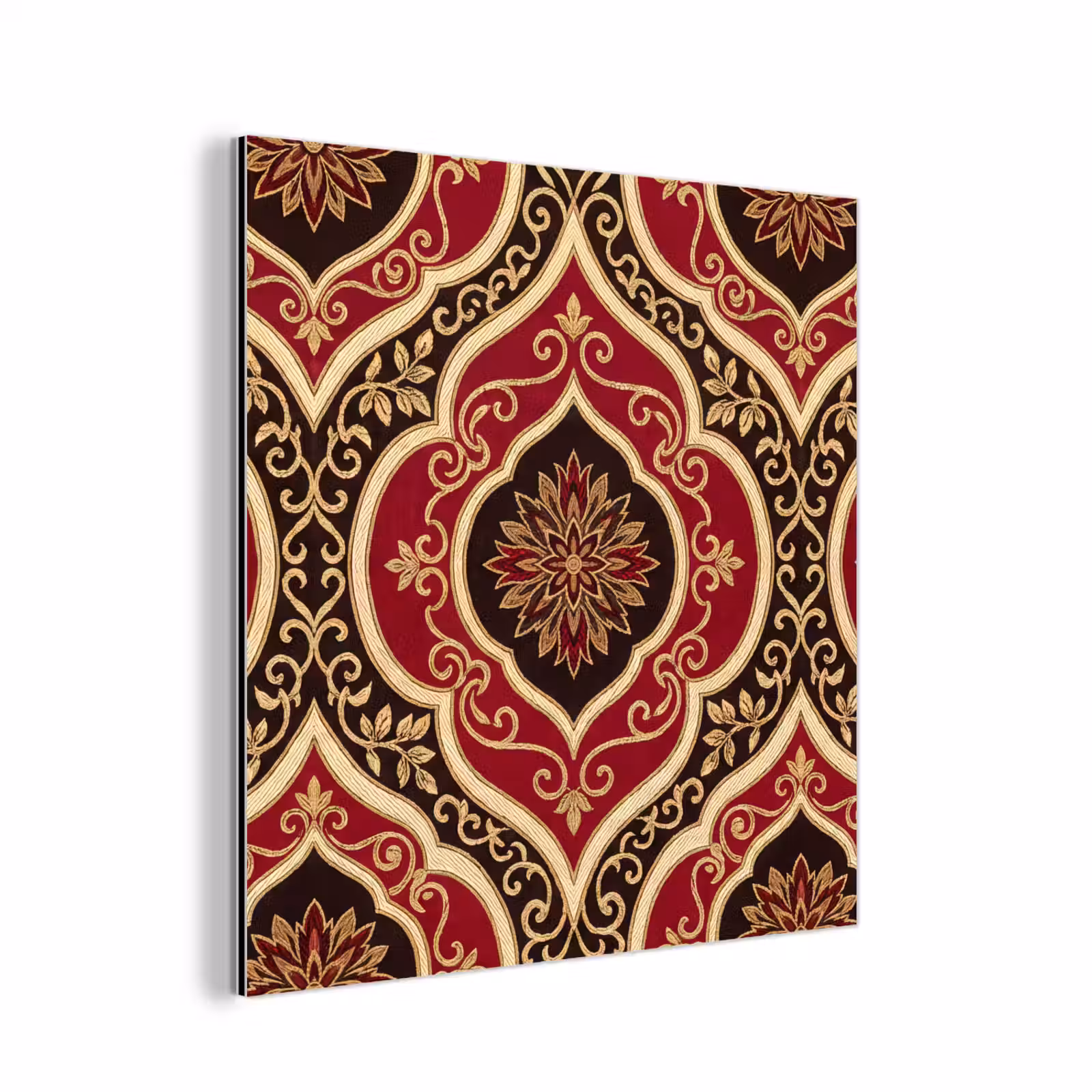 Alu-Dibond-Bild - Muster – Ornament – Barock – Rot – Gold — 1
