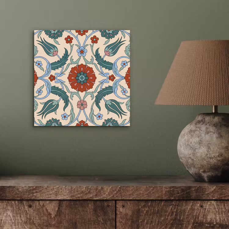Alu-Dibond-Bild - Blumen – Muster – Klassisch – Dekoration – Farbenfroh — 3