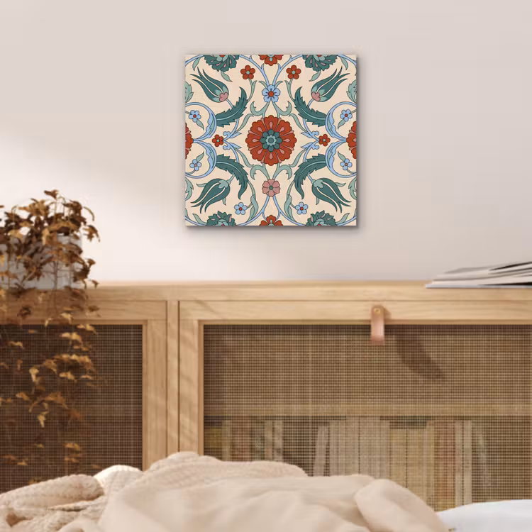 Alu-Dibond-Bild - Blumen – Muster – Klassisch – Dekoration – Farbenfroh — 4