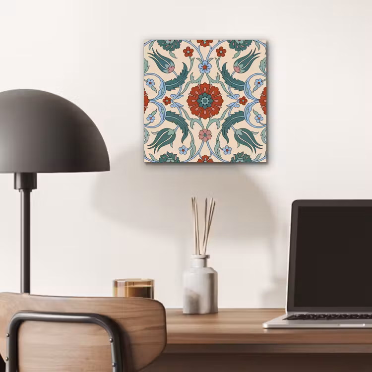 Alu-Dibond-Bild - Blumen – Muster – Klassisch – Dekoration – Farbenfroh — 6