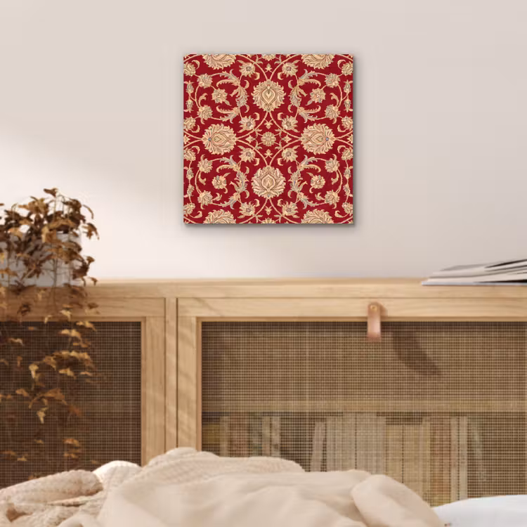 Alu-Dibond-Bild - Muster – Blume – Klassisch – Orientalisch – Rot — 4