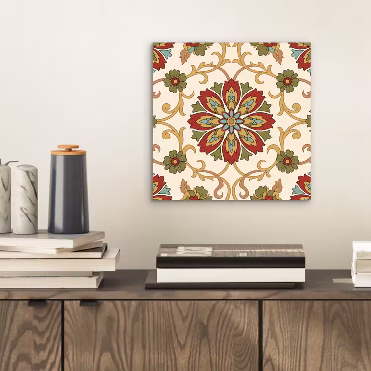 Alu-Dibond-Bild - Muster – Blumen – Ornament – Klassisch – Farbenfroh — 2