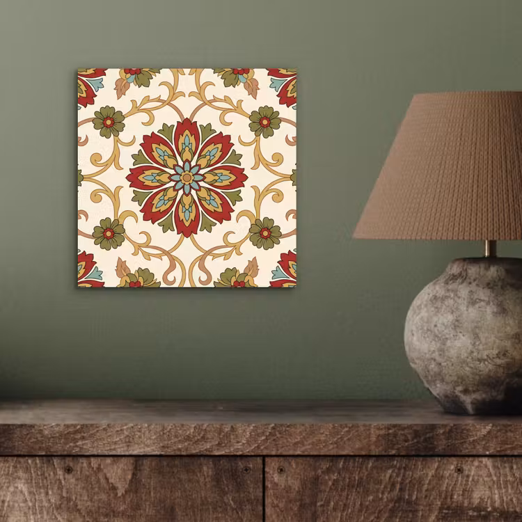 Alu-Dibond-Bild - Muster – Blumen – Ornament – Klassisch – Farbenfroh — 3