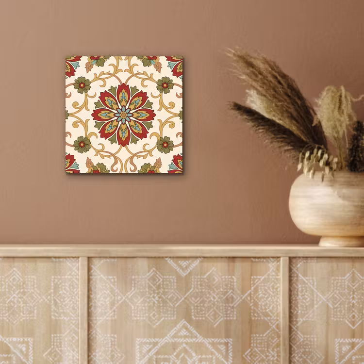 Alu-Dibond-Bild - Muster – Blumen – Ornament – Klassisch – Farbenfroh — 5